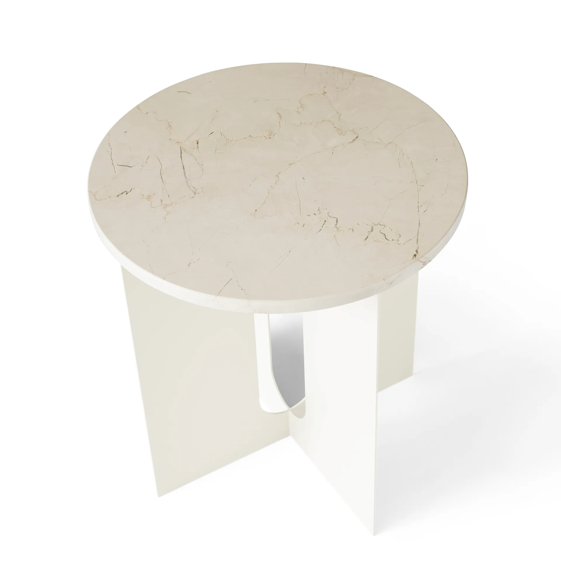 Androgyne bordsskiva till sidobord, Crystal Rose marble, Ø42 cm Audo Copenhagen