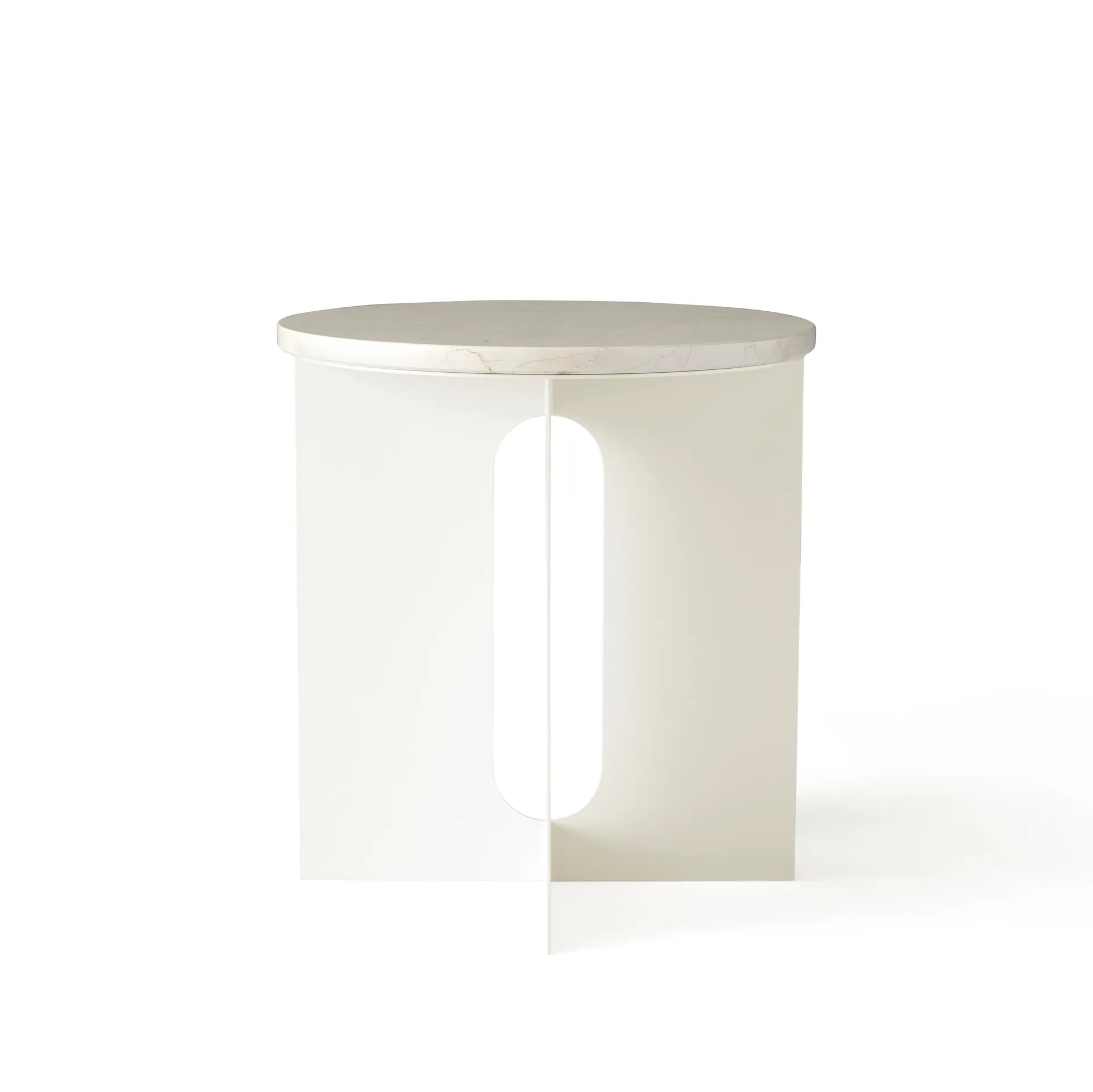 Androgyne bordsskiva till sidobord, Crystal Rose marble, Ø42 cm Audo Copenhagen