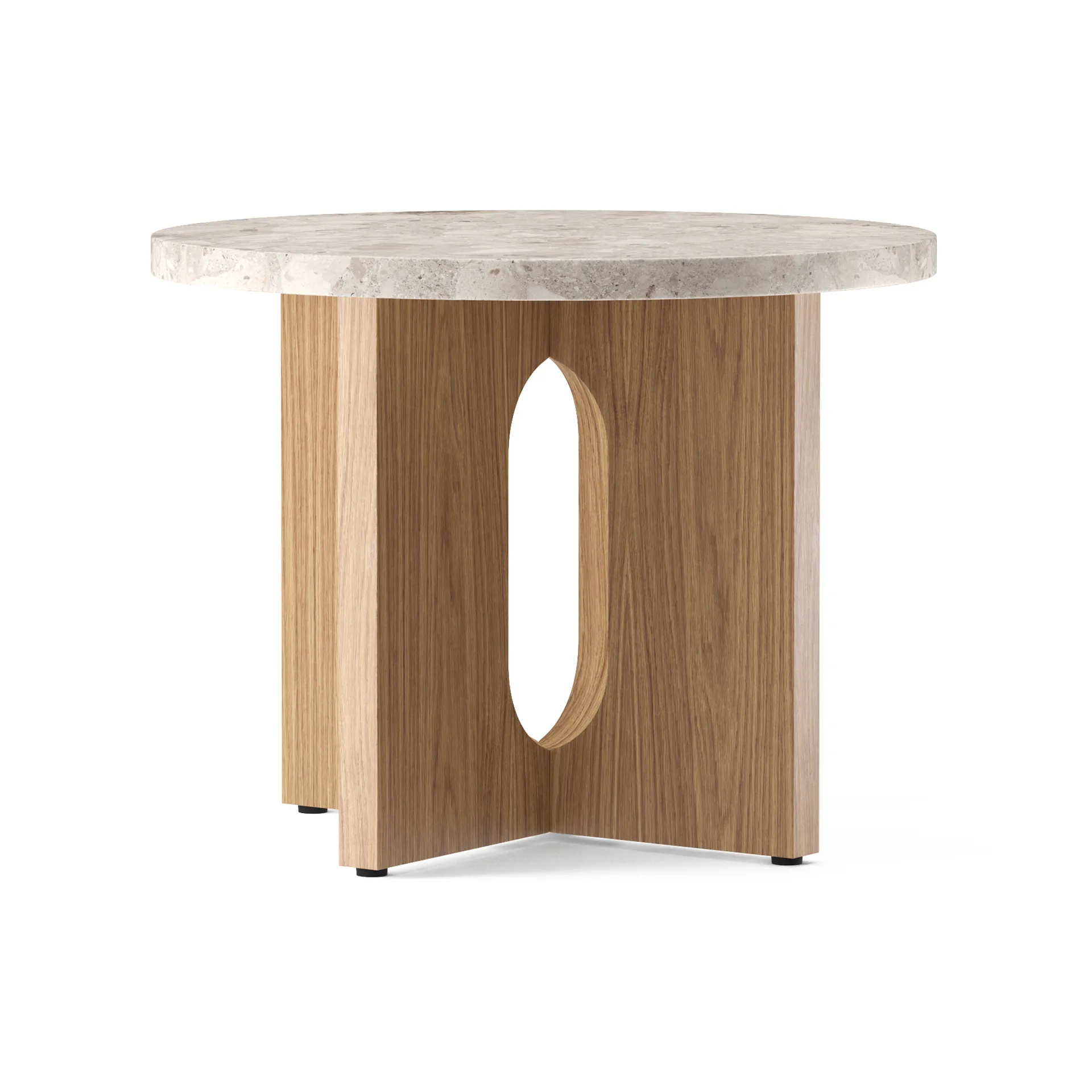 Androgyne sidobord Ø50 cm ekbas, Kunis Breccia-bordsskiva Audo Copenhagen