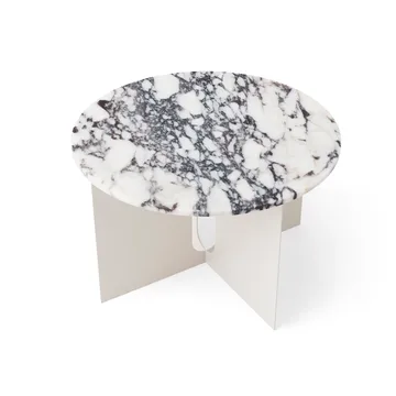 Androgyne sidobord - Calacatta Viola marmor-ivory stål, Ø65 cm - Audo Copenhagen