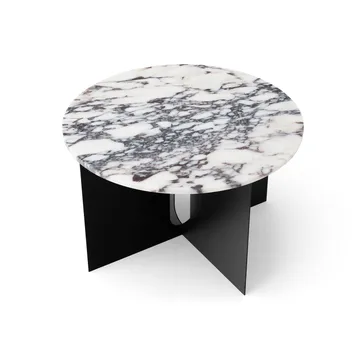 Androgyne sidobord - Calacatta Viola marmor-svart stål, Ø65 cm - Audo Copenhagen