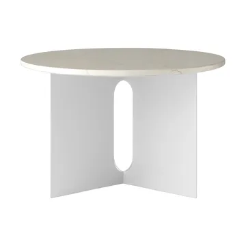 Androgyne sidobord - Crystal Rose marmor-borstat stål, Ø65 cm - Audo Copenhagen