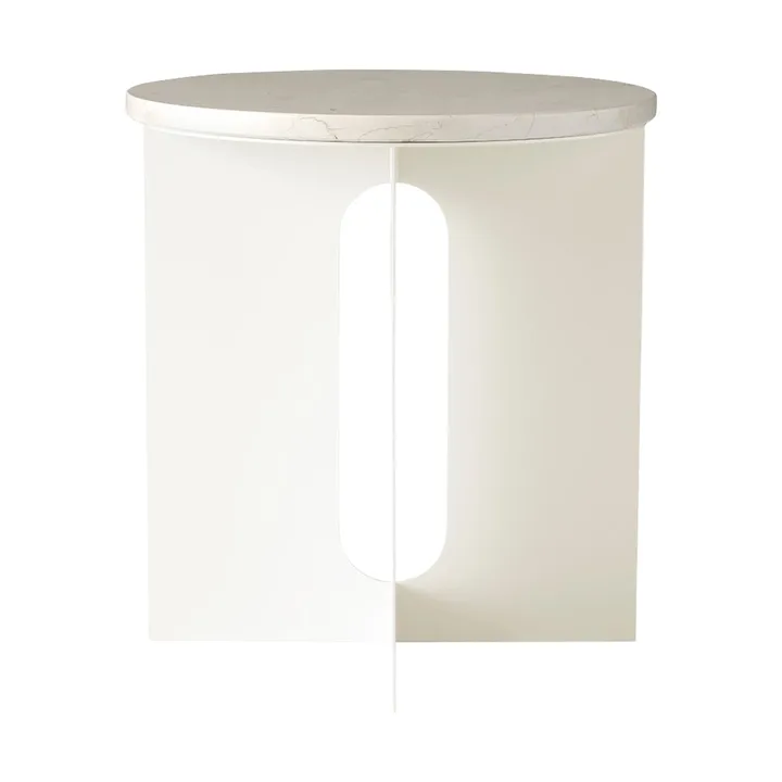 Androgyne sidobord - Crystal Rose marmor-ivory stål, Ø42 cm - Audo Copenhagen