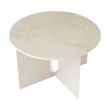 Androgyne sidobord - Crystal Rose marmor-ivory stål, Ø65 cm - Audo Copenhagen
