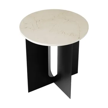 Androgyne sidobord - Crystal Rose marmor-svart stål, Ø42 cm - Audo Copenhagen