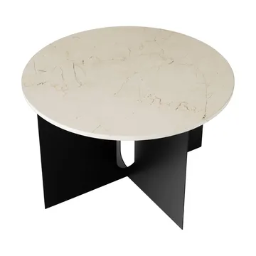 Androgyne sidobord - Crystal Rose marmor-svart stål, Ø65 cm - Audo Copenhagen