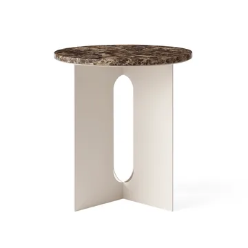 Androgyne sidobord - Emperador marmor-ivory stål, Ø42 cm - Audo Copenhagen