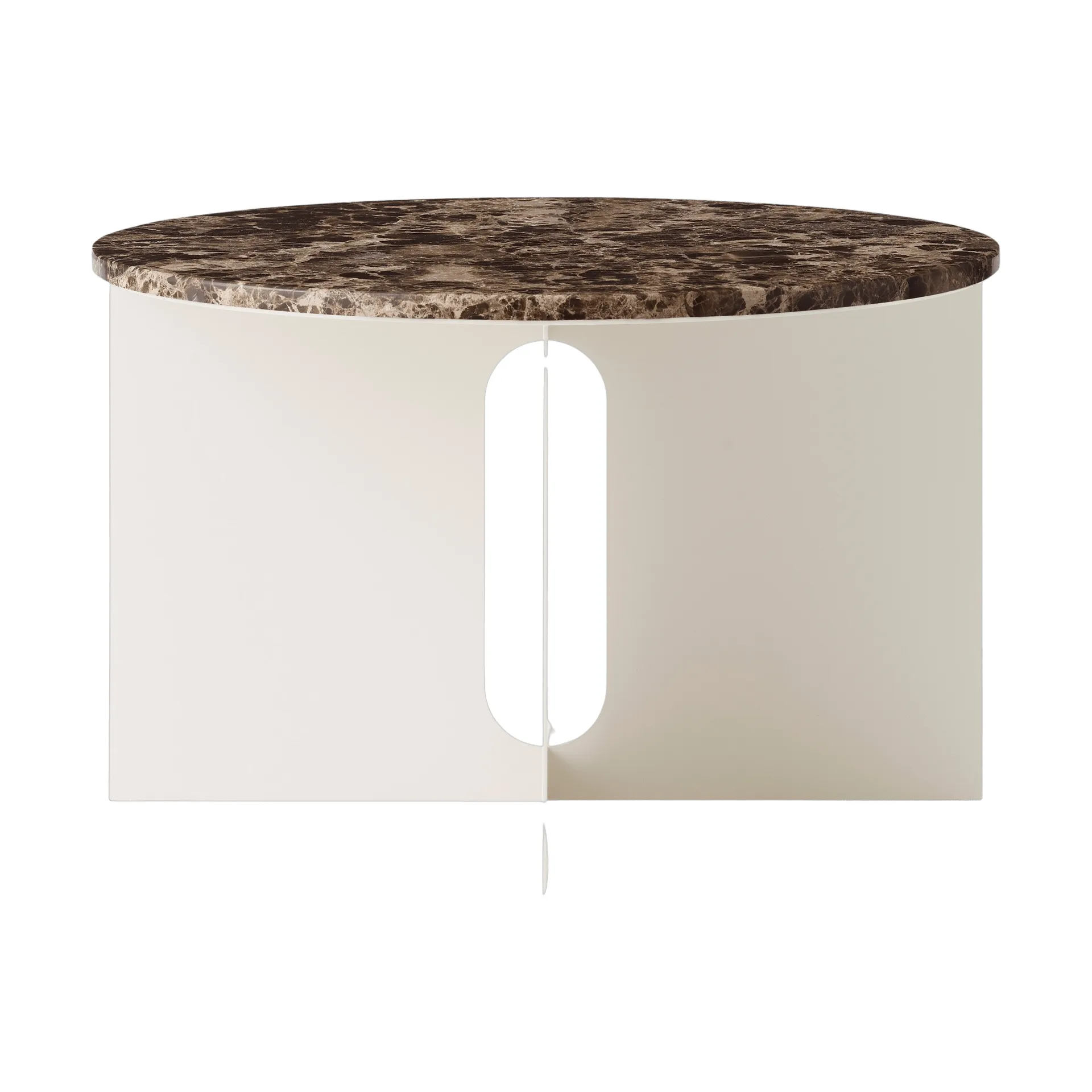 Androgyne sidobord, Emperador marmor-ivory stål, Ø65 cm Audo Copenhagen