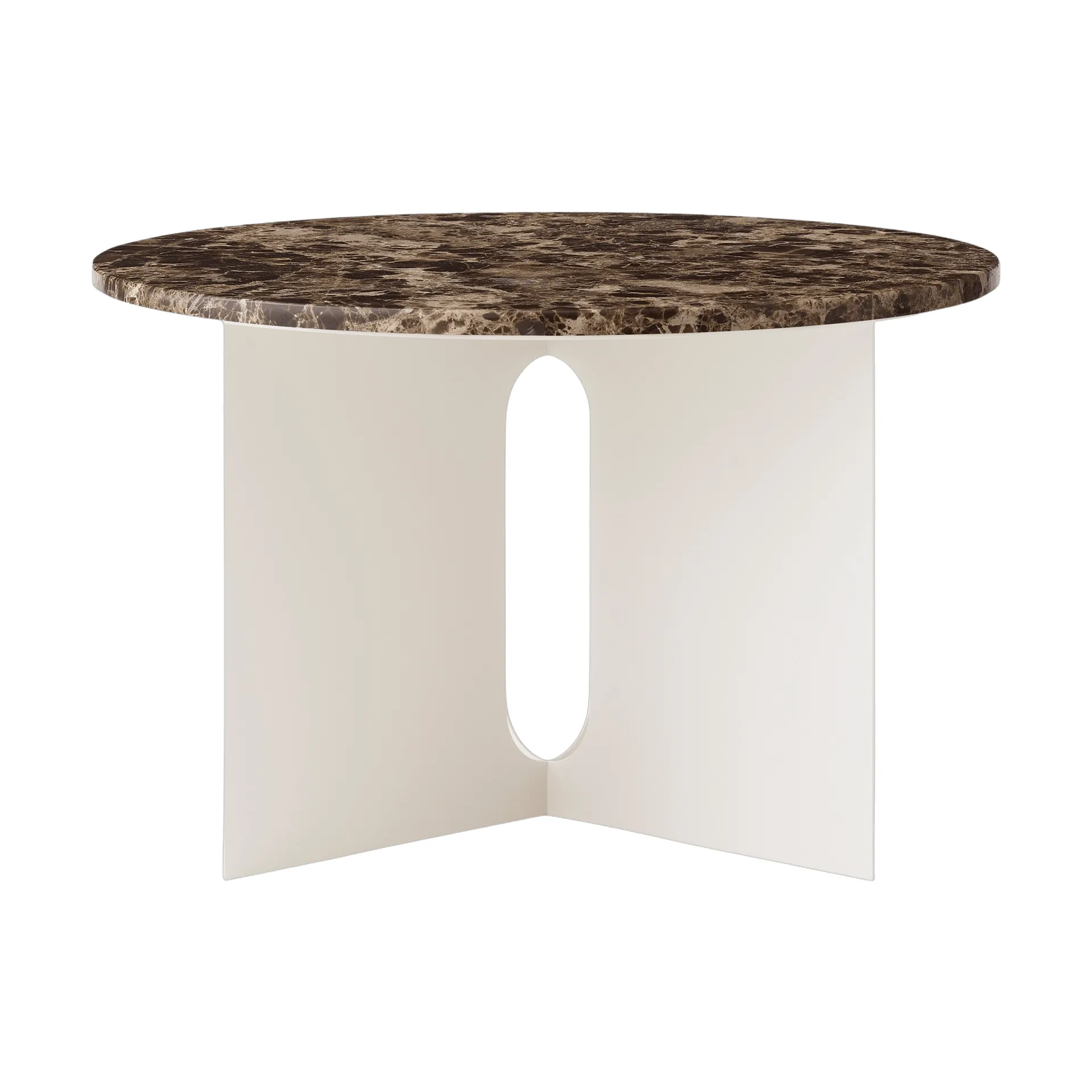 Androgyne sidobord, Emperador marmor-ivory stål, Ø65 cm Audo Copenhagen