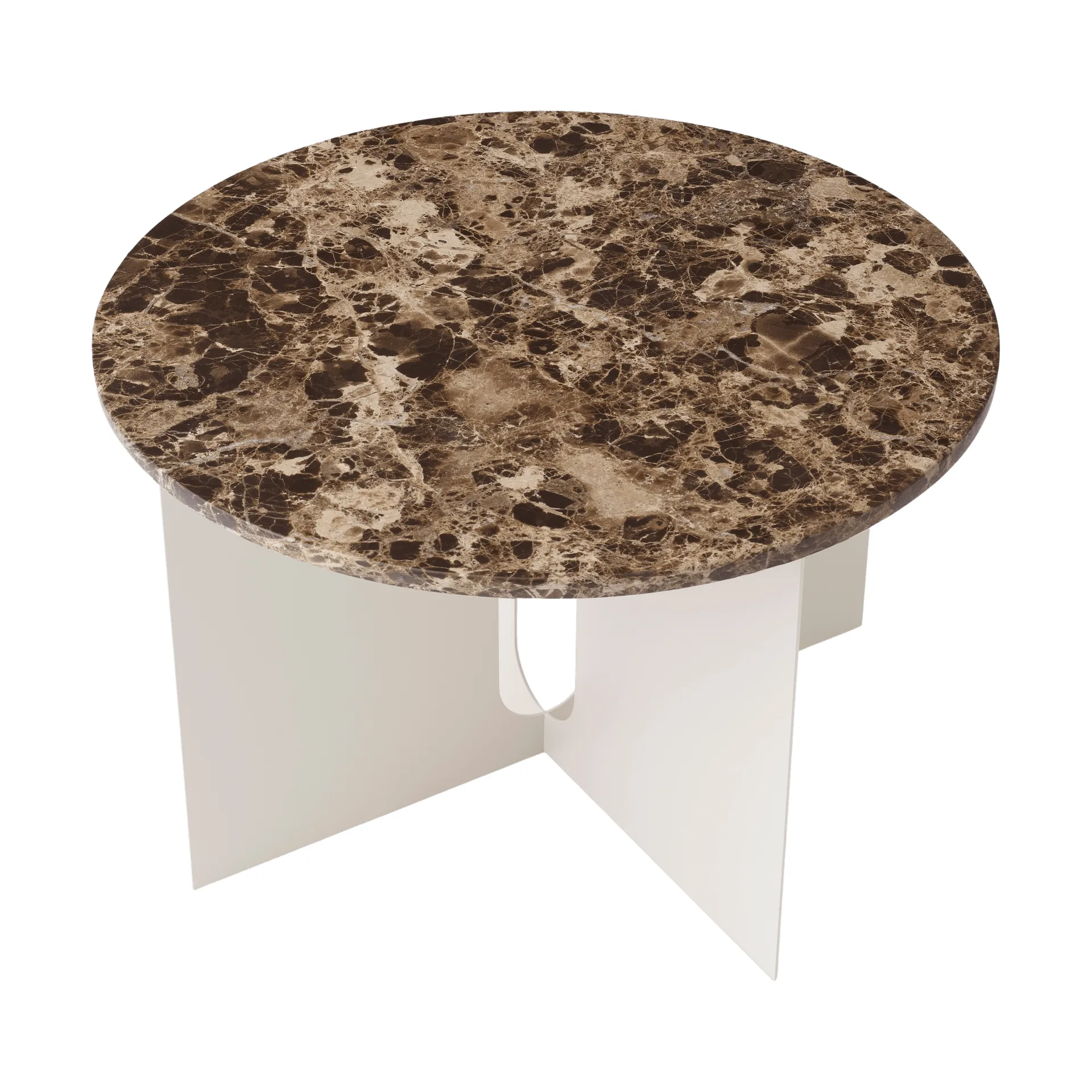 Androgyne sidobord, Emperador marmor-ivory stål, Ø65 cm Audo Copenhagen