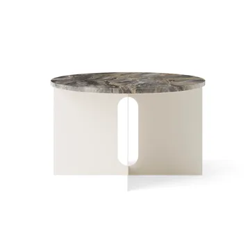 Androgyne sidobord - Grey Galaxy marmor-ivory stål, Ø65 cm - Audo Copenhagen