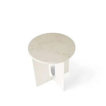 Androgyne sidobord, Marble Crystal Rose-ivory, Ø42 cm - Audo Copenhagen