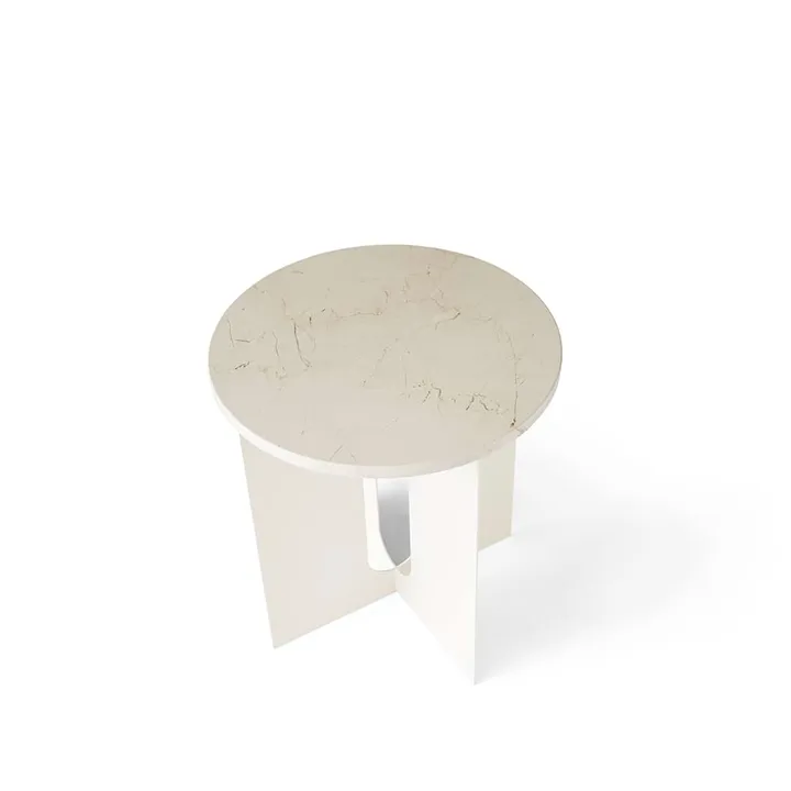 Androgyne sidobord, Marble Crystal Rose-ivory, Ø42 cm - Audo Copenhagen