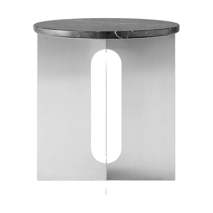 Androgyne sidobord - Nero Maquina marmor-borstat stål, Ø42 cm - Audo Copenhagen