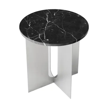 Androgyne sidobord - Nero Maquina marmor-borstat stål, Ø42 cm - Audo Copenhagen