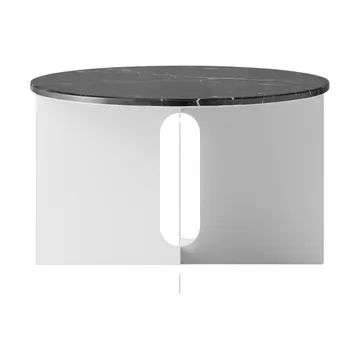 Androgyne sidobord - Nero Maquina marmor-borstat stål, Ø65 cm - Audo Copenhagen