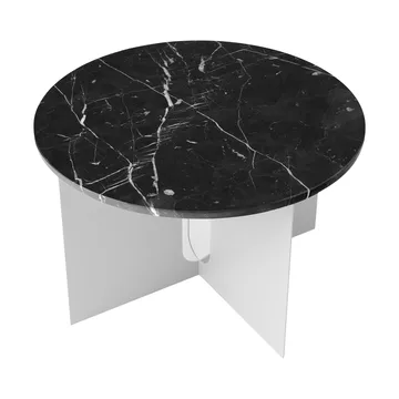Androgyne sidobord - Nero Maquina marmor-borstat stål, Ø65 cm - Audo Copenhagen