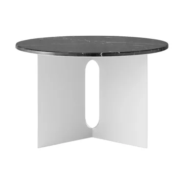 Androgyne sidobord - Nero Maquina marmor-borstat stål, Ø65 cm - Audo Copenhagen