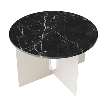 Androgyne sidobord - Nero Marquina marmor-ivory stål, Ø65 cm - Audo Copenhagen