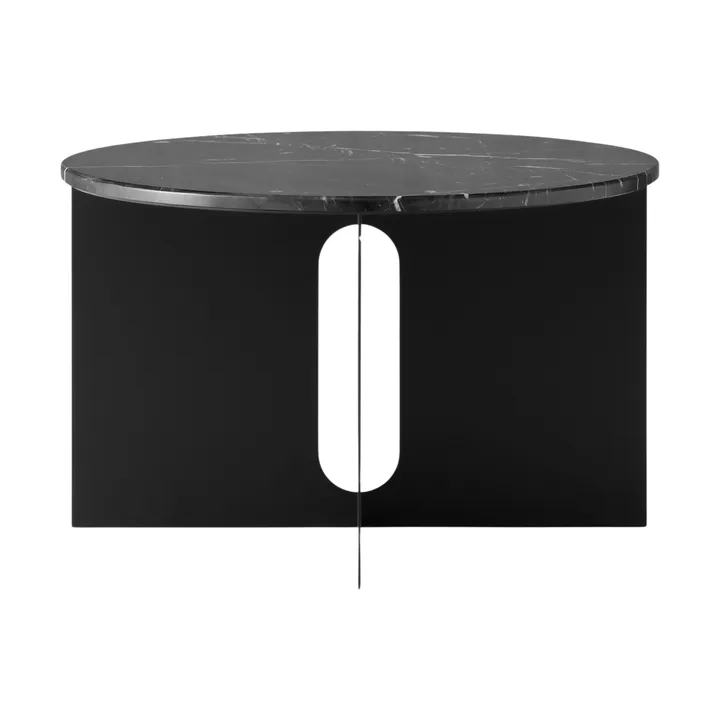 Androgyne sidobord - Nero Marquina marmor-svart stål, Ø65 cm - Audo Copenhagen