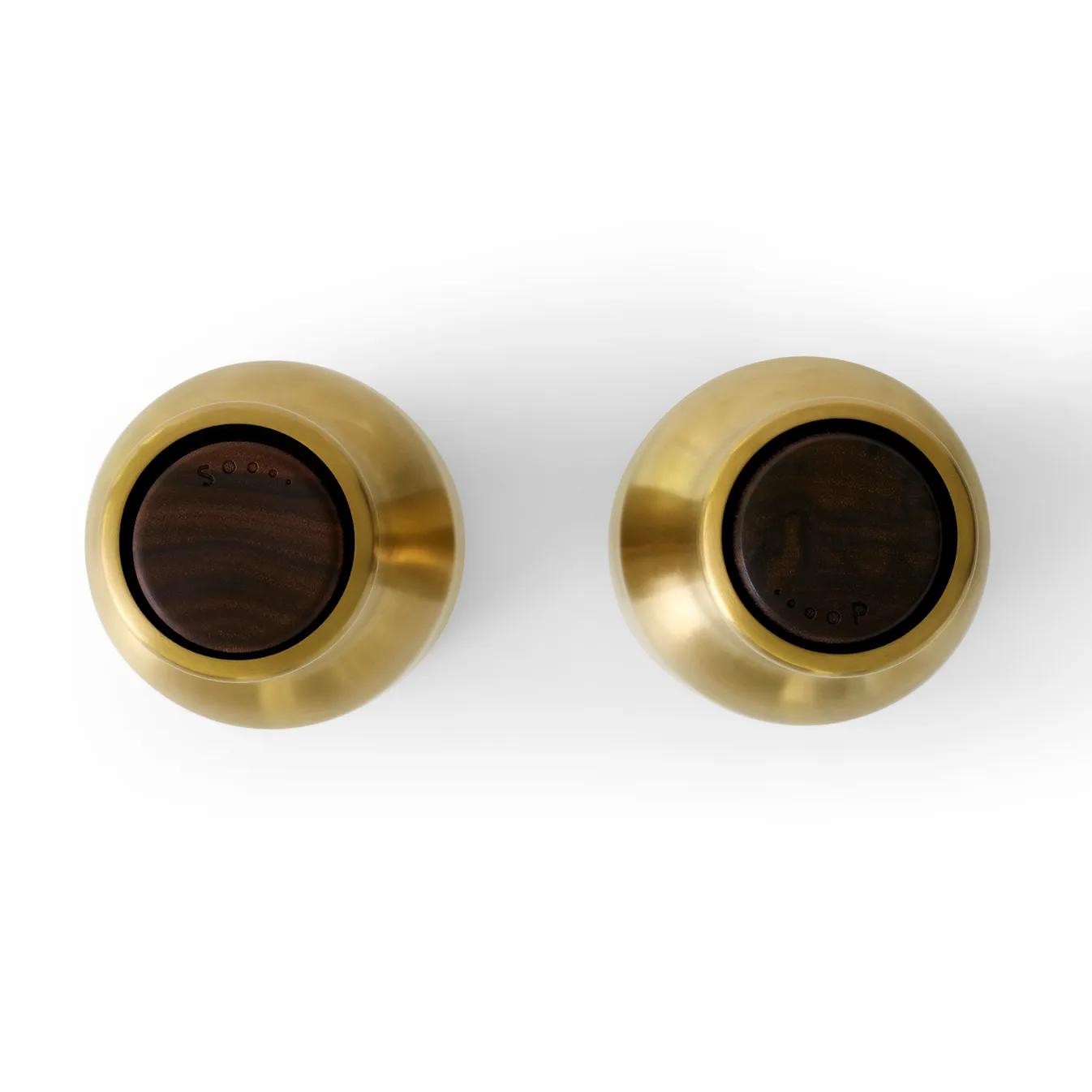 Bottle Grinder kryddkvarn metall 2-pack, Brushed brass (valnötslock) Audo Copenhagen