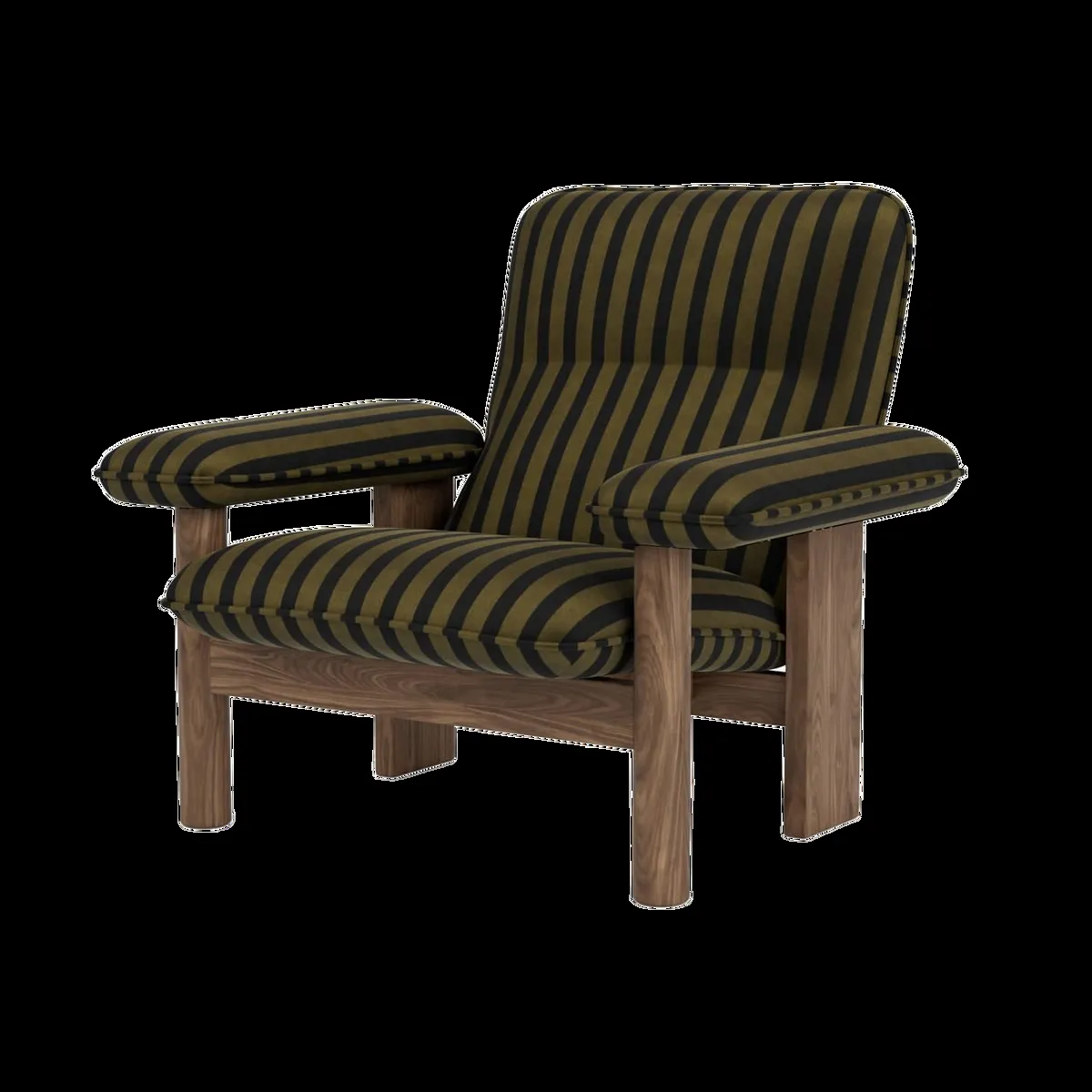 Audo Copenhagen Brasilia fåtölj Cabanon soft-valnötsstativ