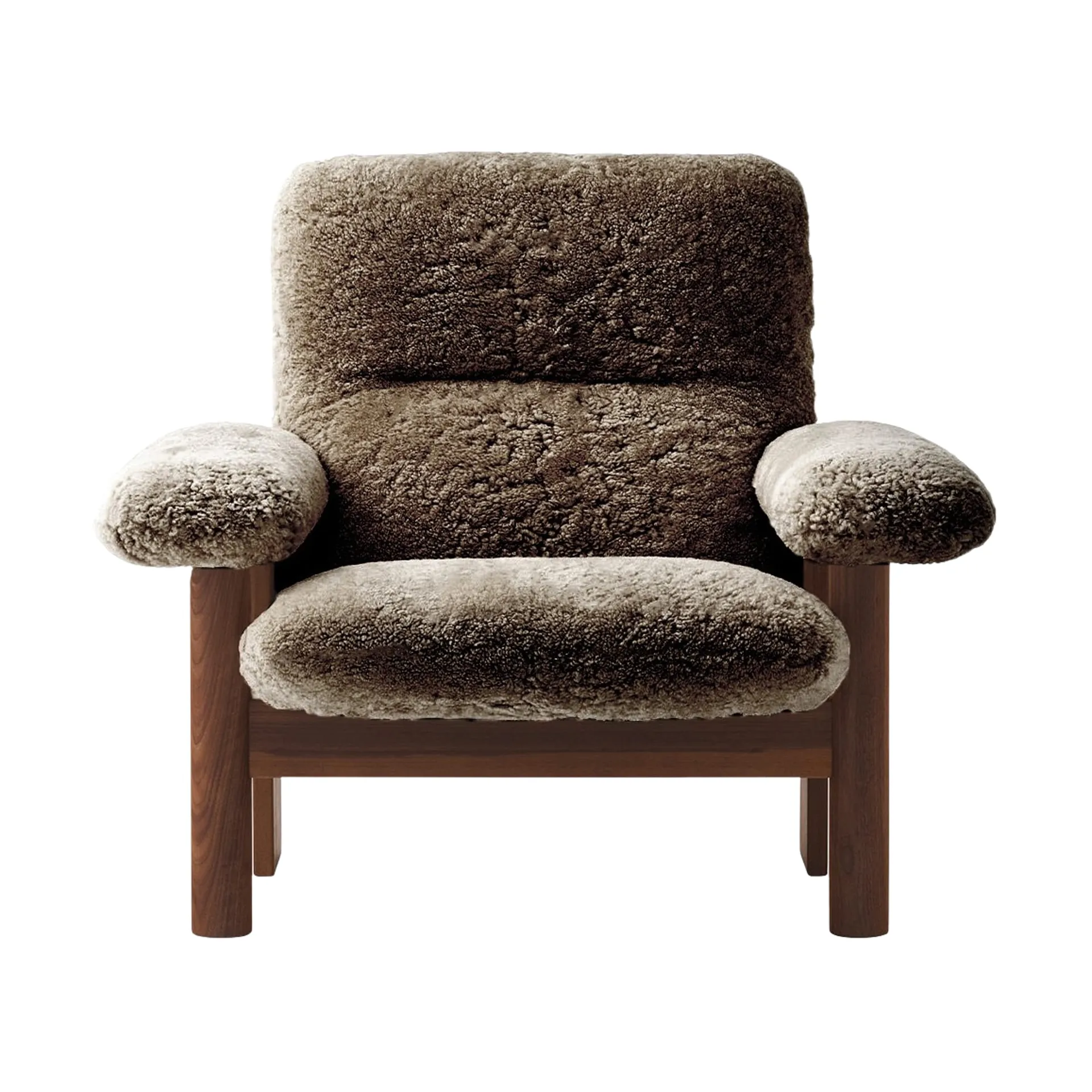 Brasilia fåtölj, Dark oak-Sahara sheepskin curly Audo Copenhagen