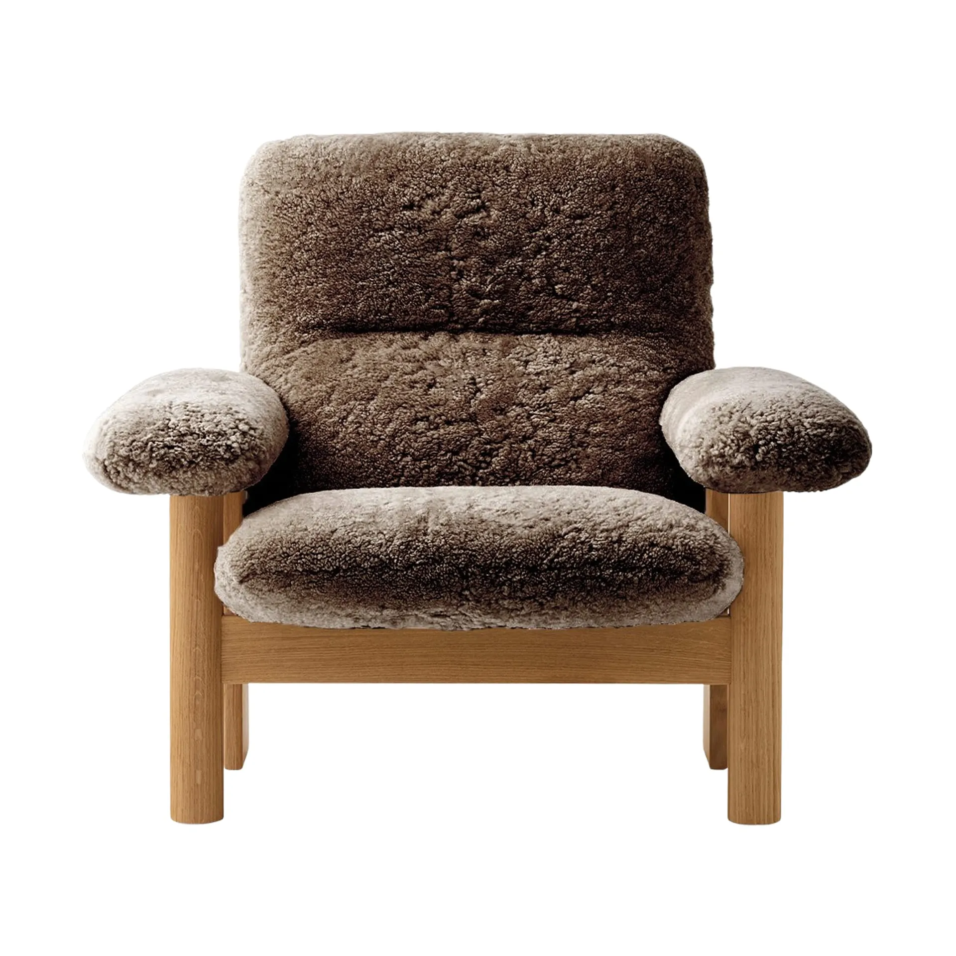 Brasilia fåtölj, Natural oak-Sahara sheepskin curly Audo Copenhagen
