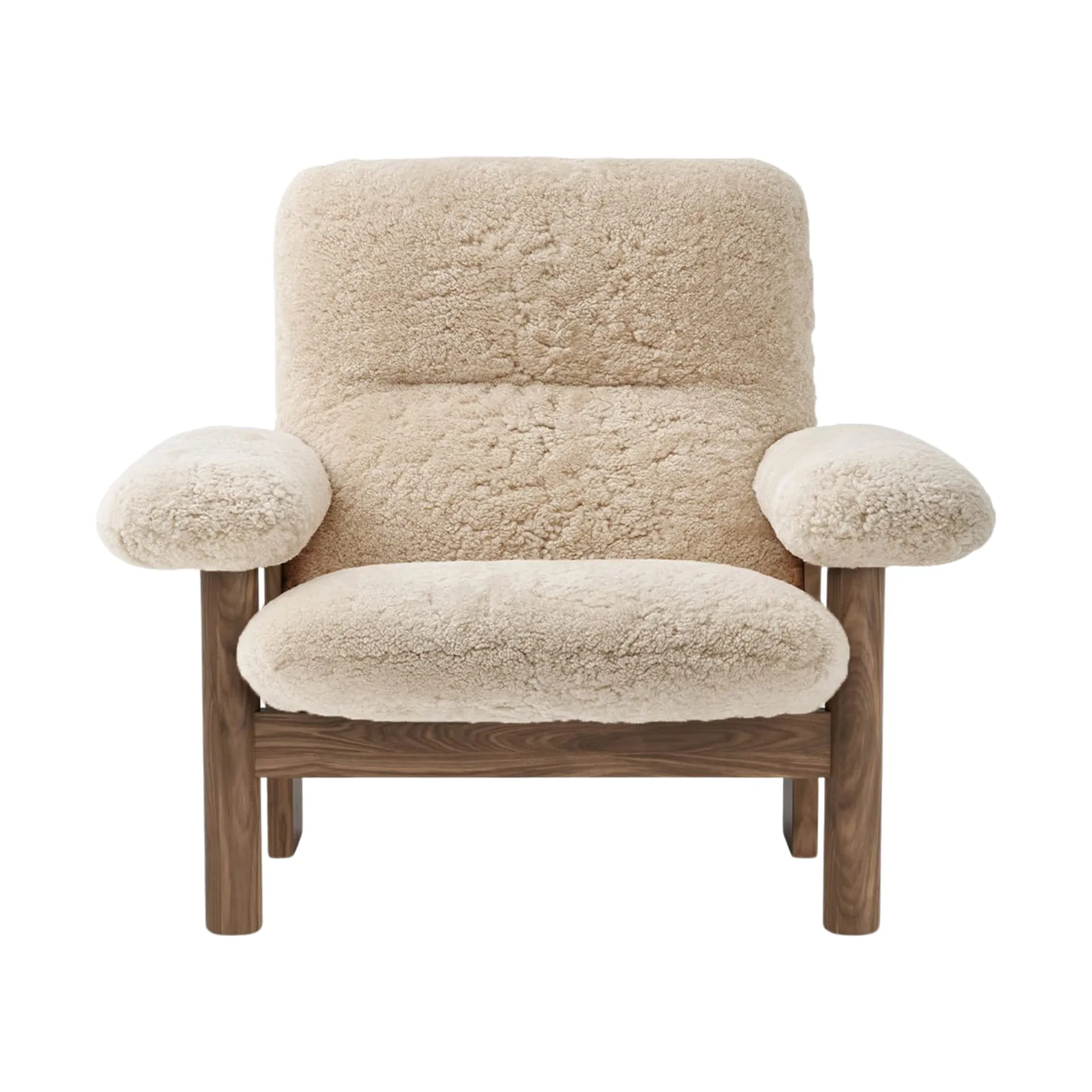 Brasilia fåtölj, Walnut-Nature sheepskin curly Audo Copenhagen