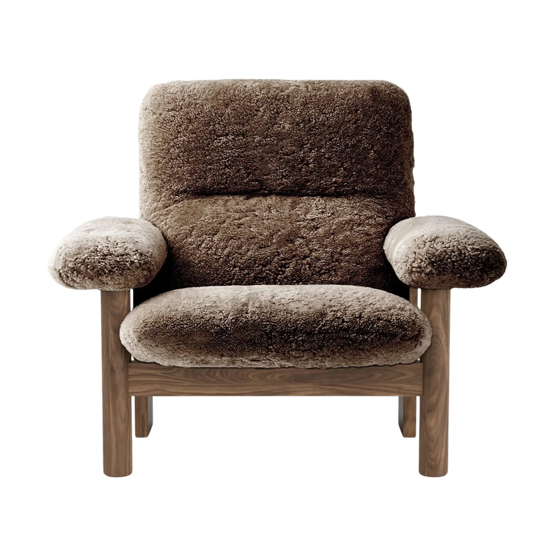 Brasilia fåtölj, Walnut-Sahara sheepskin curly Audo Copenhagen
