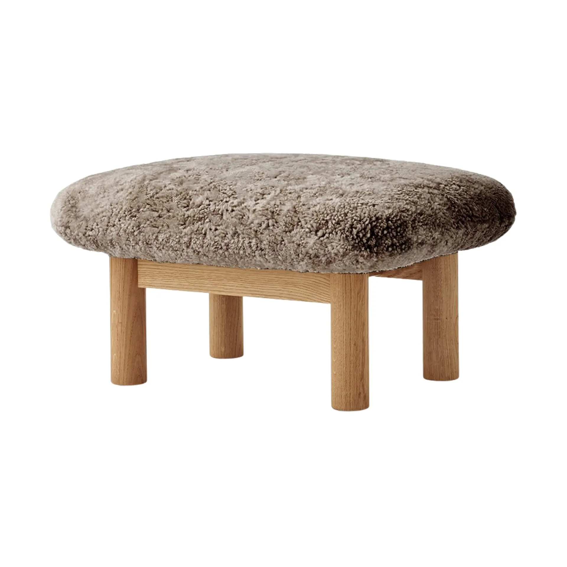 Brasilia fotpall, Natural oak-Sahara sheepskin curly Audo Copenhagen