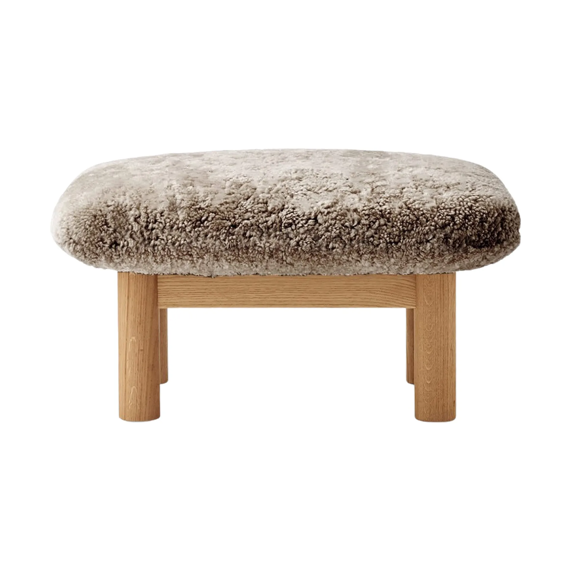 Brasilia fotpall, Natural oak-Sahara sheepskin curly Audo Copenhagen