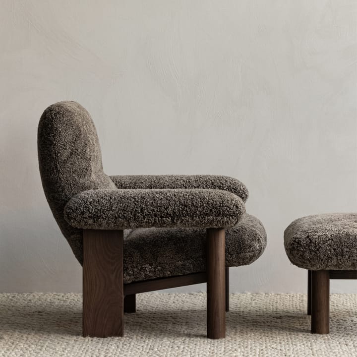 Brasilia fotpall, tyg bouclé 02 beige, ekstativ Audo Copenhagen