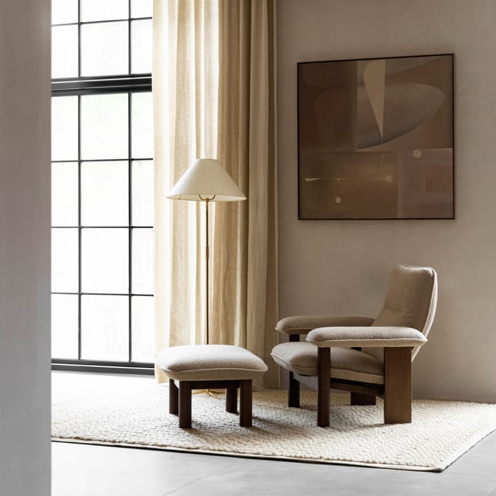 Brasilia fotpall, tyg bouclé 02 beige, ekstativ Audo Copenhagen