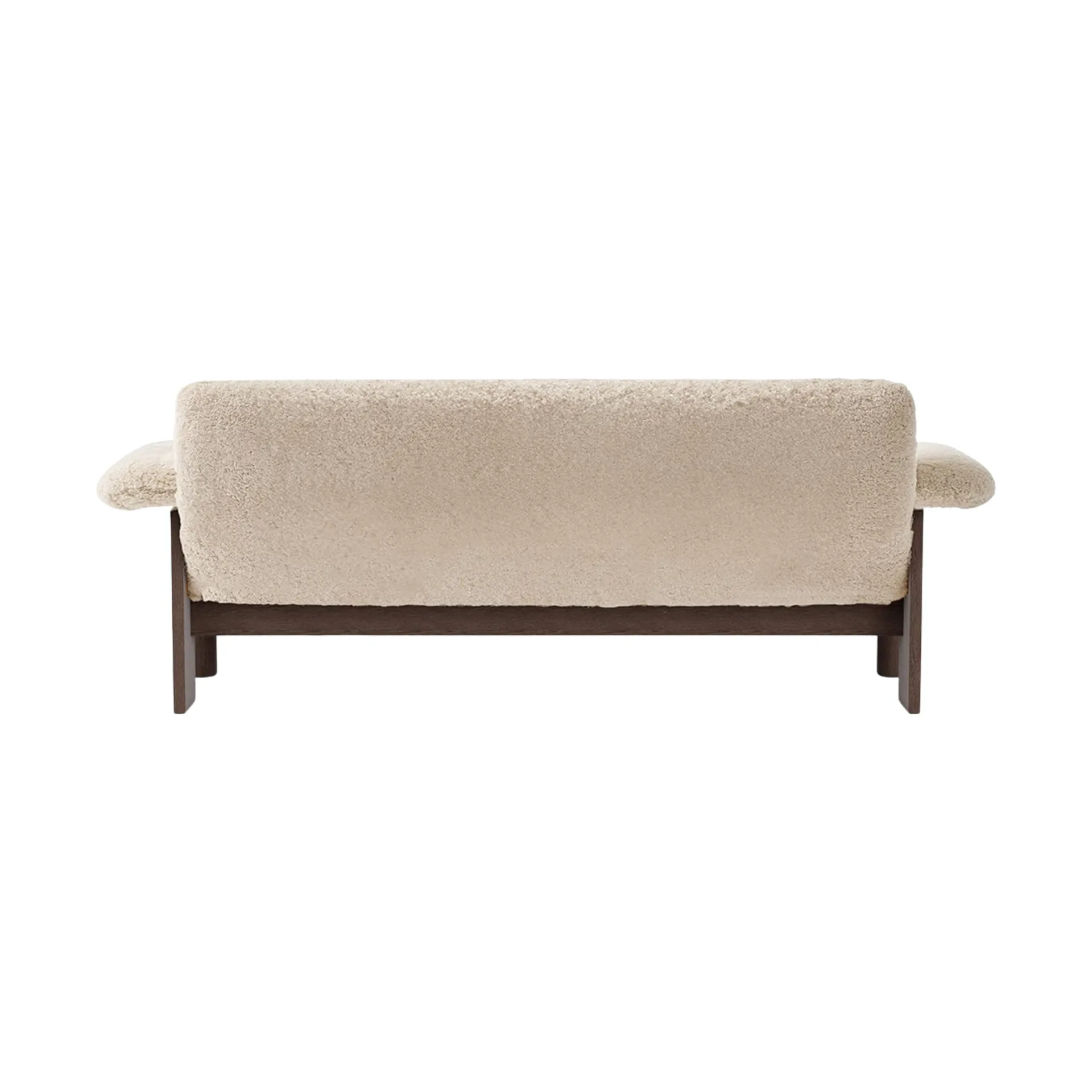 Brasilia soffa 2-sits, Dark oak-Nature sheepskin curly Audo Copenhagen