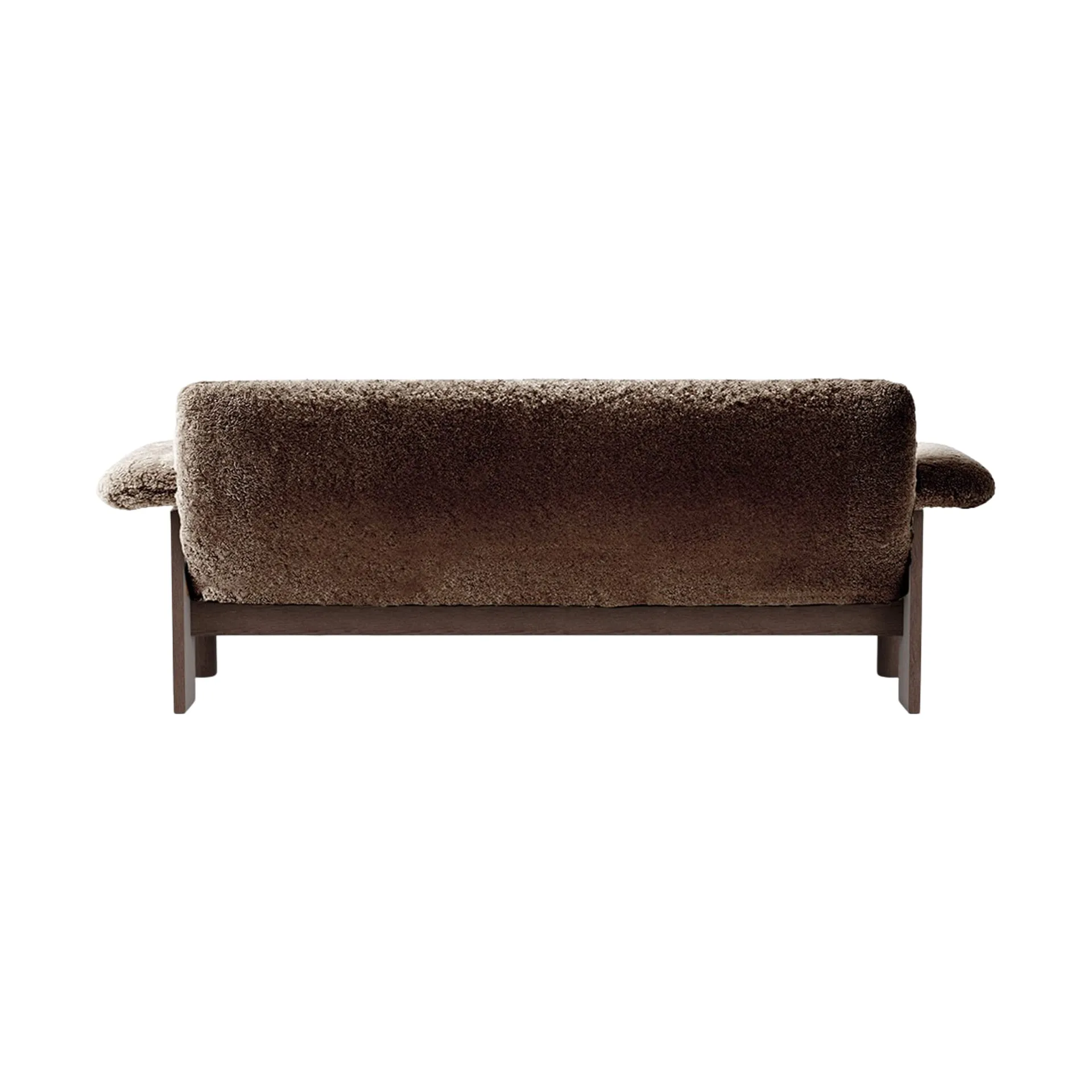Brasilia soffa 2-sits, Dark oak-Sahara sheepskin curly Audo Copenhagen