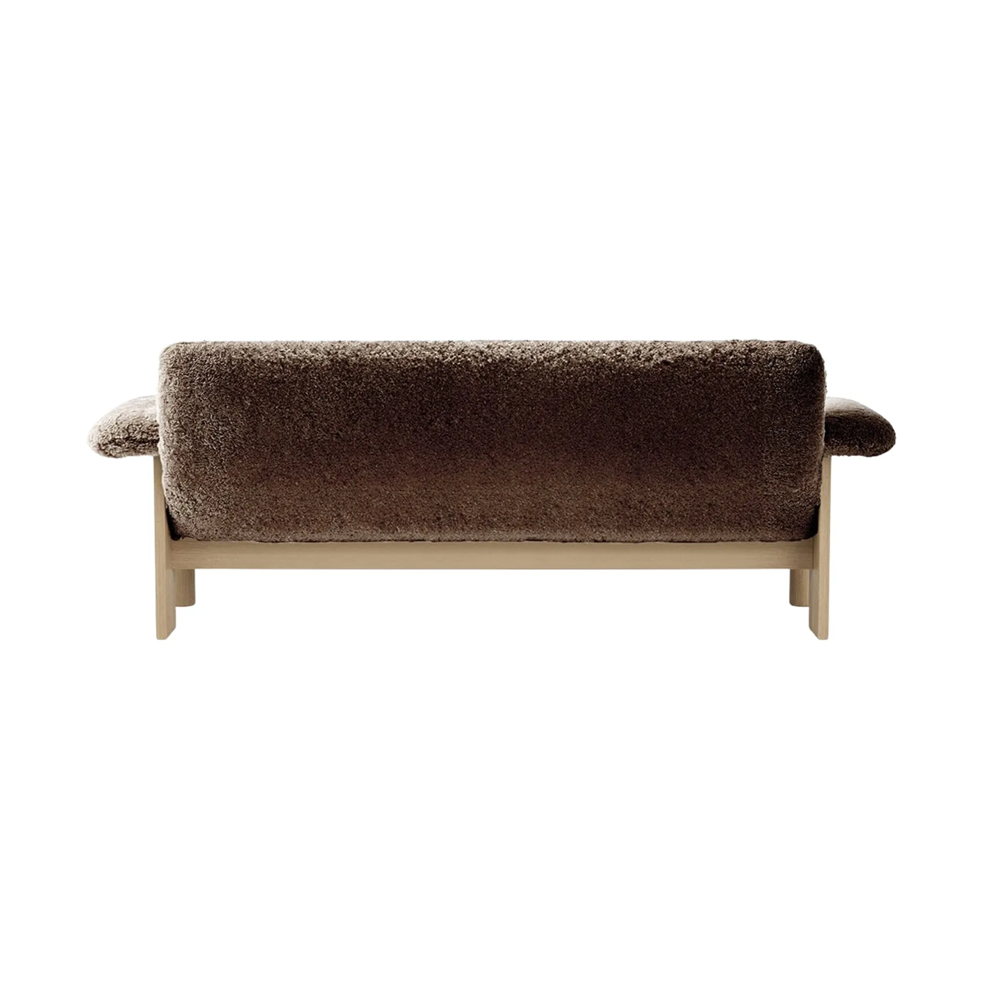Brasilia soffa 2-sits, Natural oak-Sahara sheepskin curly Audo Copenhagen