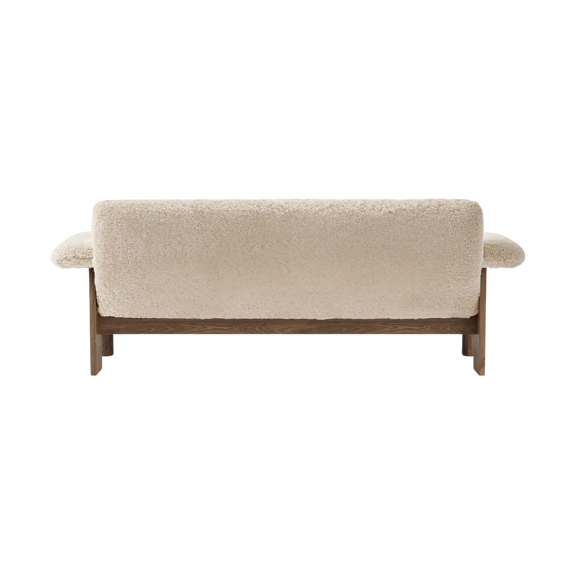 Brasilia soffa 2-sits, Walnut-Nature sheepskin curly Audo Copenhagen