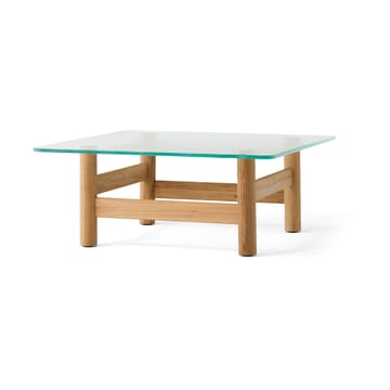 Brasilia soffbord 100x100 cm - Natural oak-clear glass - Audo Copenhagen