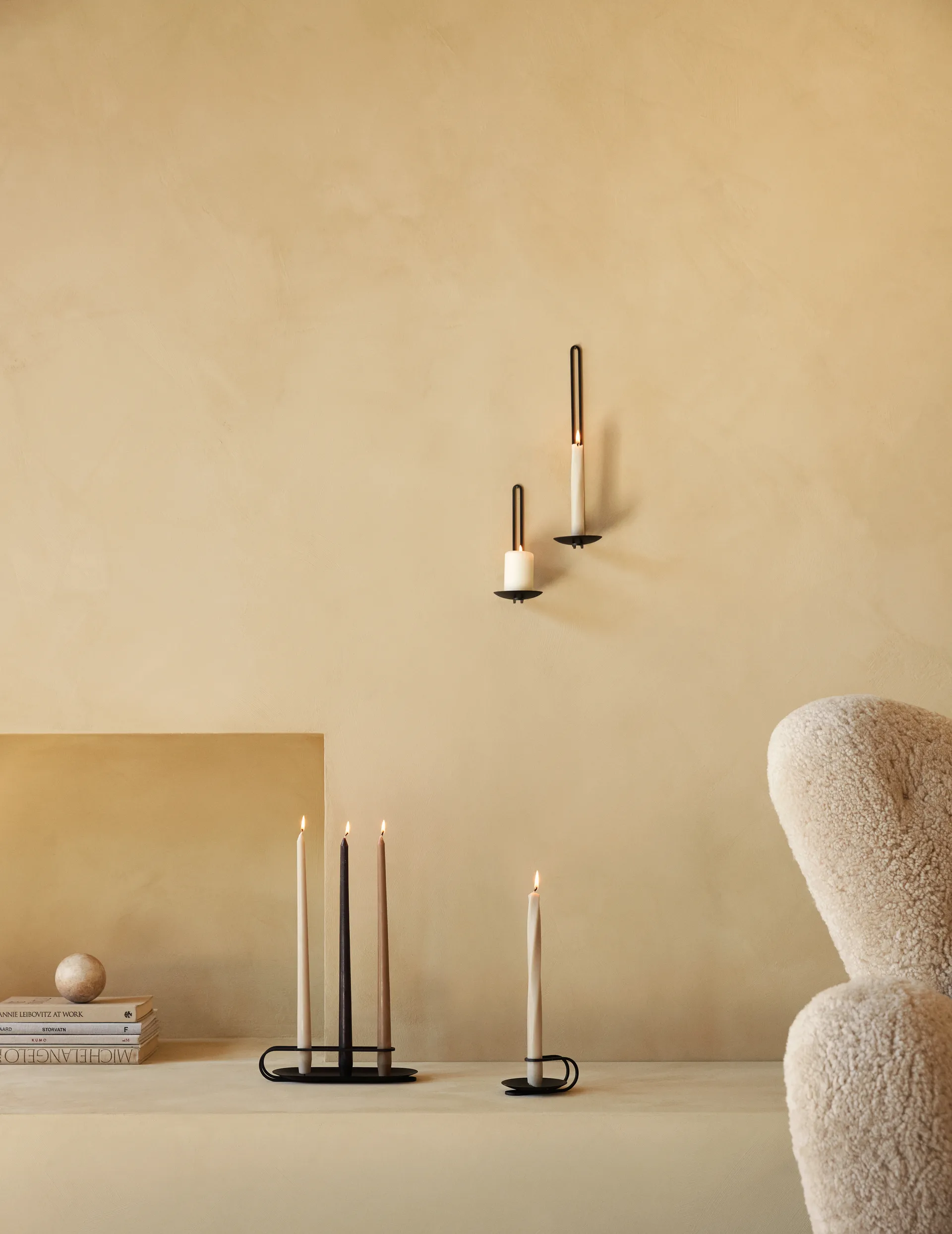 Clip värmeljushållare vägg 20 cm, Svart Audo Copenhagen