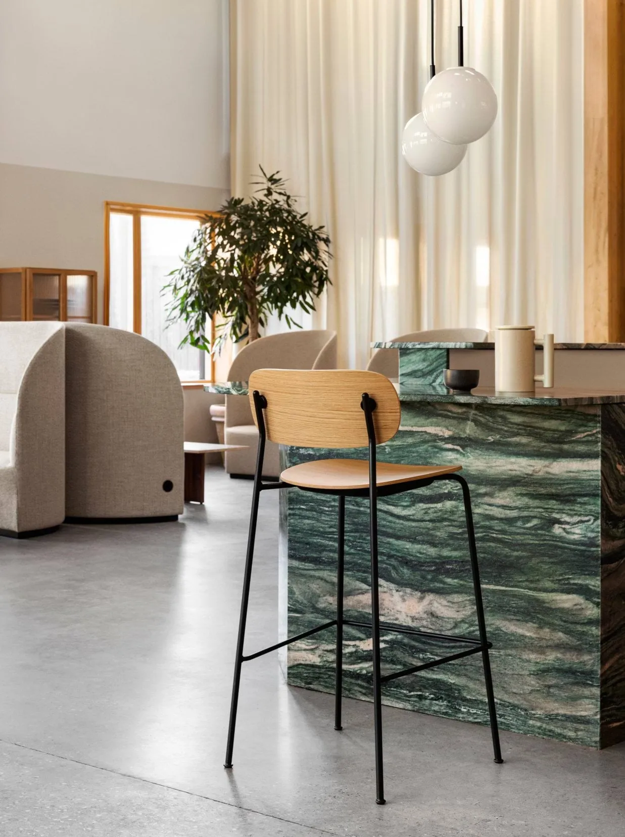 Co Bar Chair barstol, Ek-kromat stål, 65 cm Audo Copenhagen