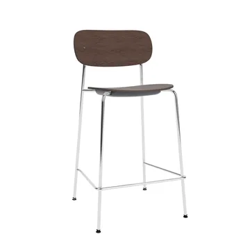 Co Bar Chair barstol - Mörkbetsad ek-kromat stål, 65 cm - Audo Copenhagen