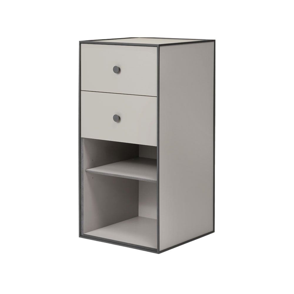 Audo Copenhagen Frame 70 förvaring sand, 2 lådor, 1 hyllplan