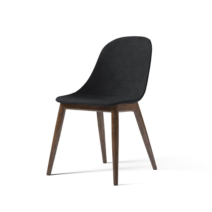 Harbour side dining chair stol, klädd sits - tyg remix 173 dark grey, ben i mörkbetsad ek - Audo Copenhagen