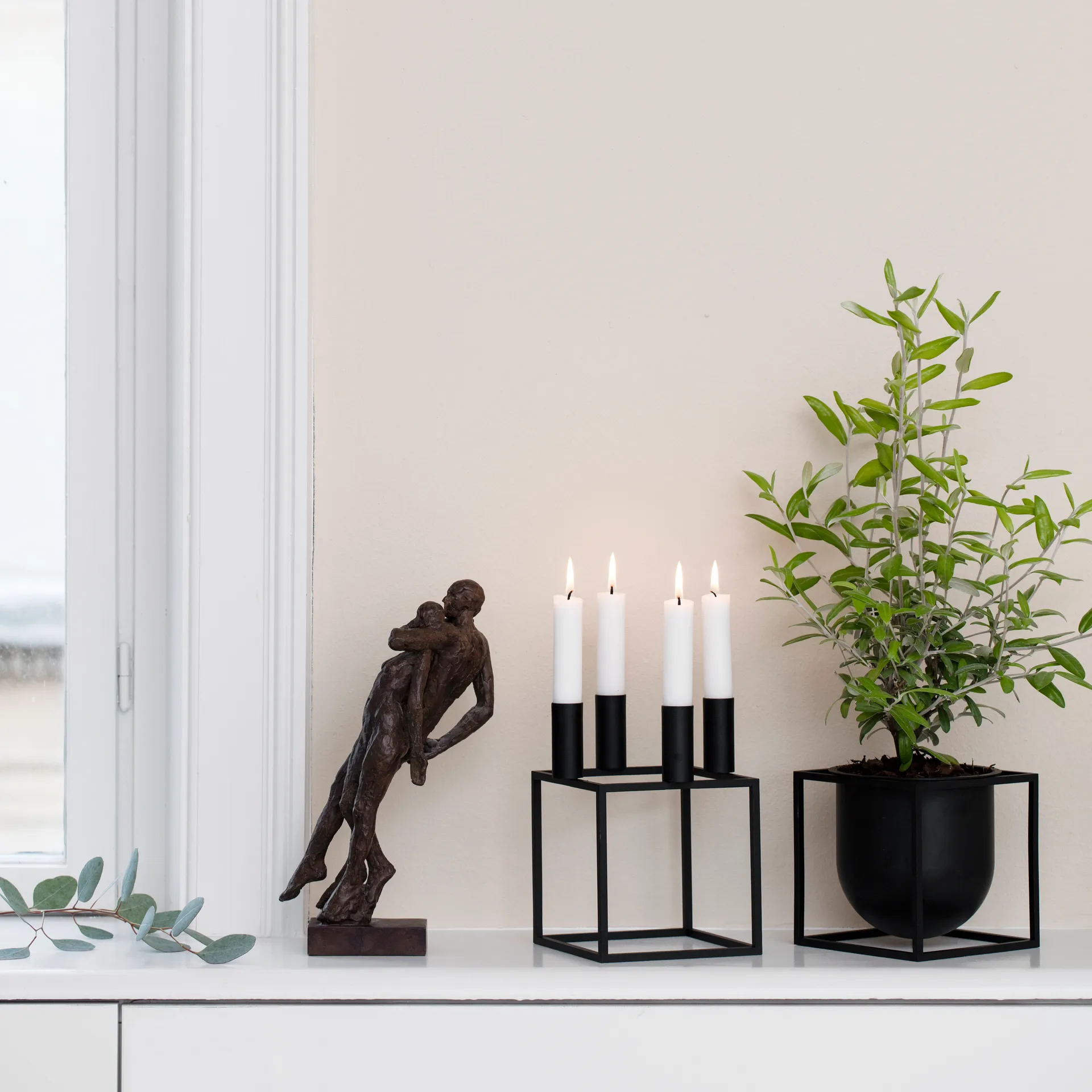 Kubus blomkruka 14 cm, Svart Audo Copenhagen