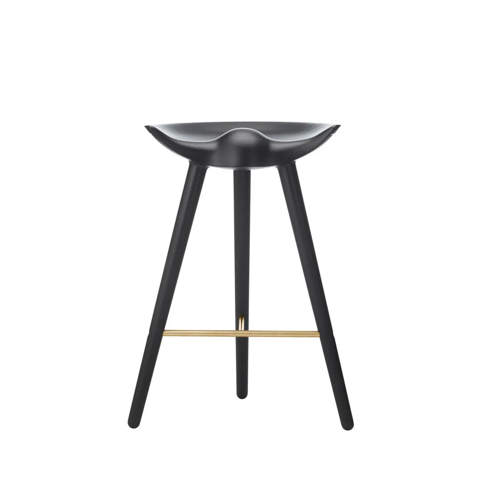 Audo Copenhagen ML 42 barpall black stained beech, brass