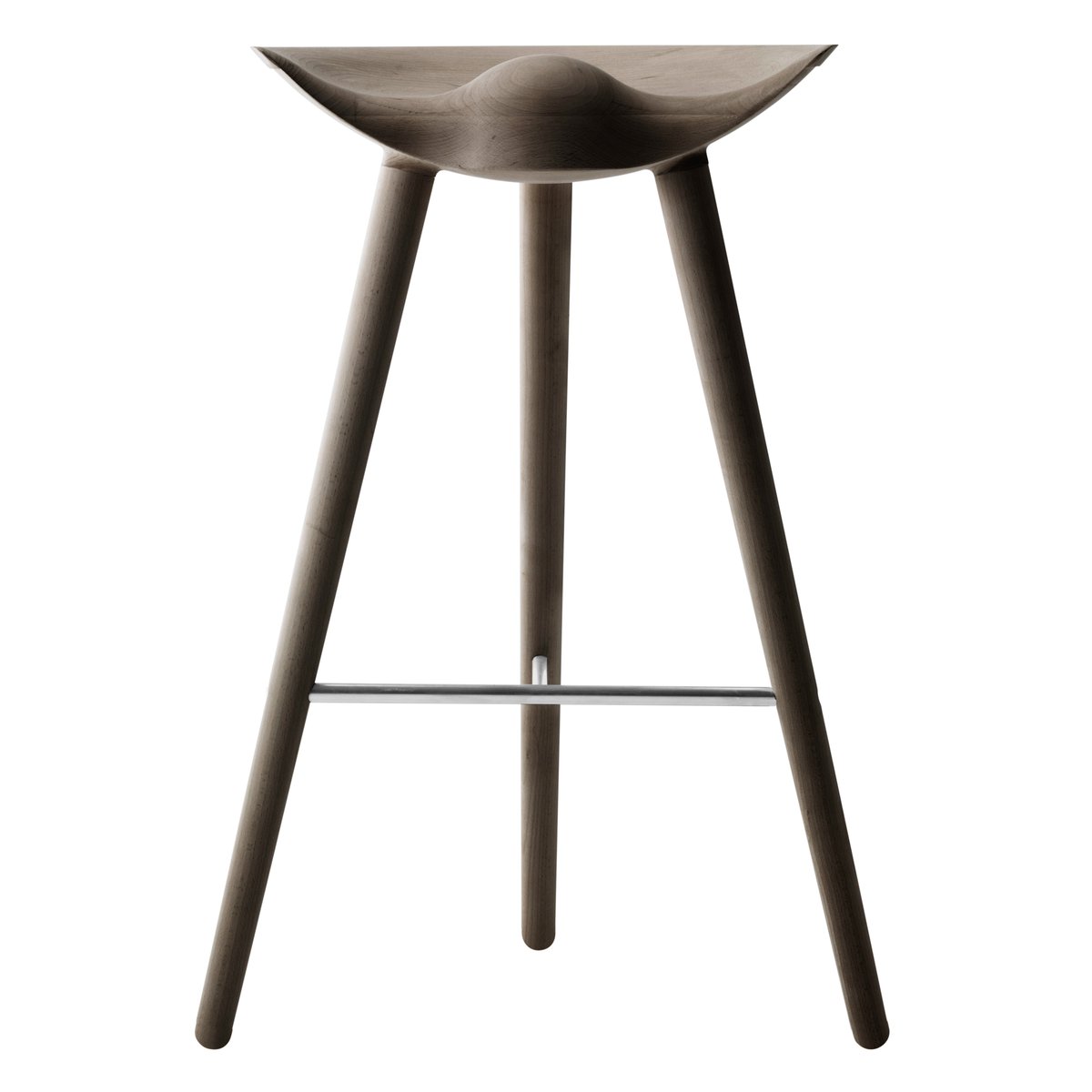 Audo Copenhagen ML42 barstol 77 cm Brunoljad ek-stål