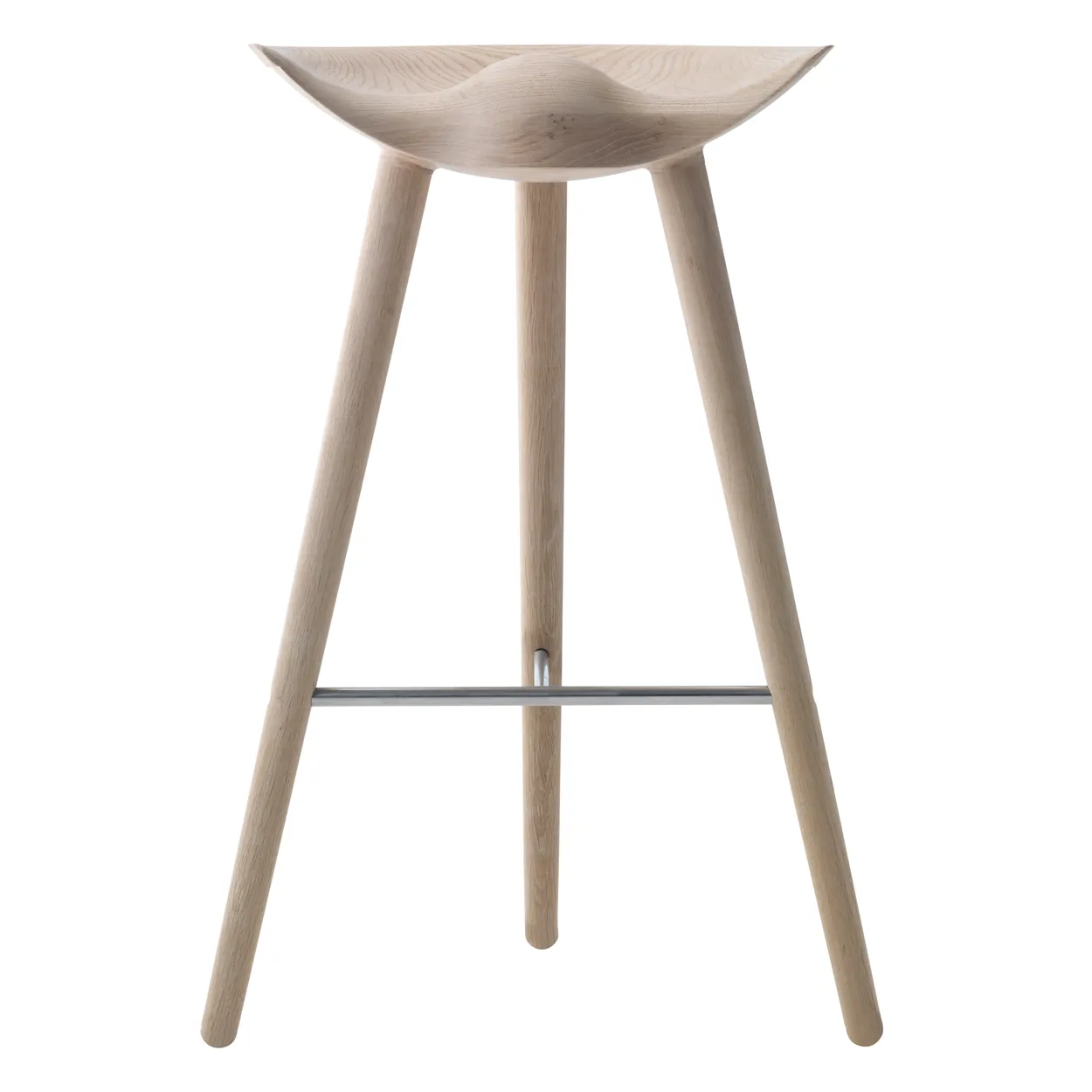 Audo Copenhagen ML42 barstol 77 cm Ek-stål | Skandinavisk Design | Barstolar | Beige