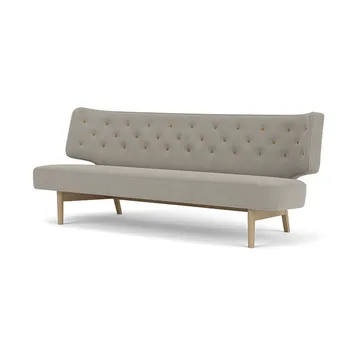 Radiohus soffa - Re-wool 218-naturell ek, läderknappar, 2-sits - Audo Copenhagen