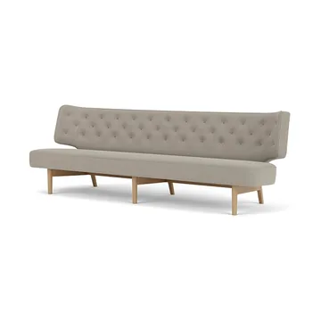 Radiohus soffa - Re-wool 218-naturell ek, läderknappar, 3-sits - Audo Copenhagen